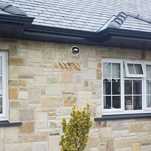 Stainless Steel Air Vent Installed on Exterior Wall – 4 Inch Round Soffit Vent for Dryer, HVAC, and Kitchen Exhaust Systems