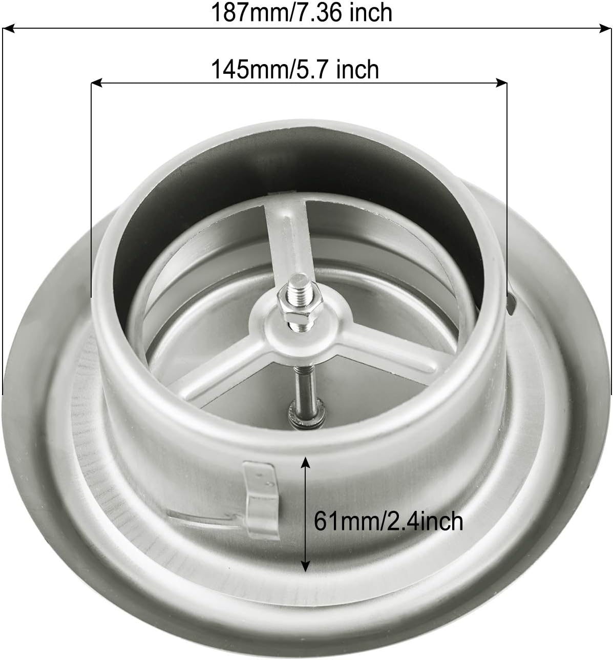 6 Inch Air Vent Cover Size – 5.7 Inch Opening, 7.36 Inch Panel Diameter, and 2.4 Inch Thickness for Ventilation Systems
