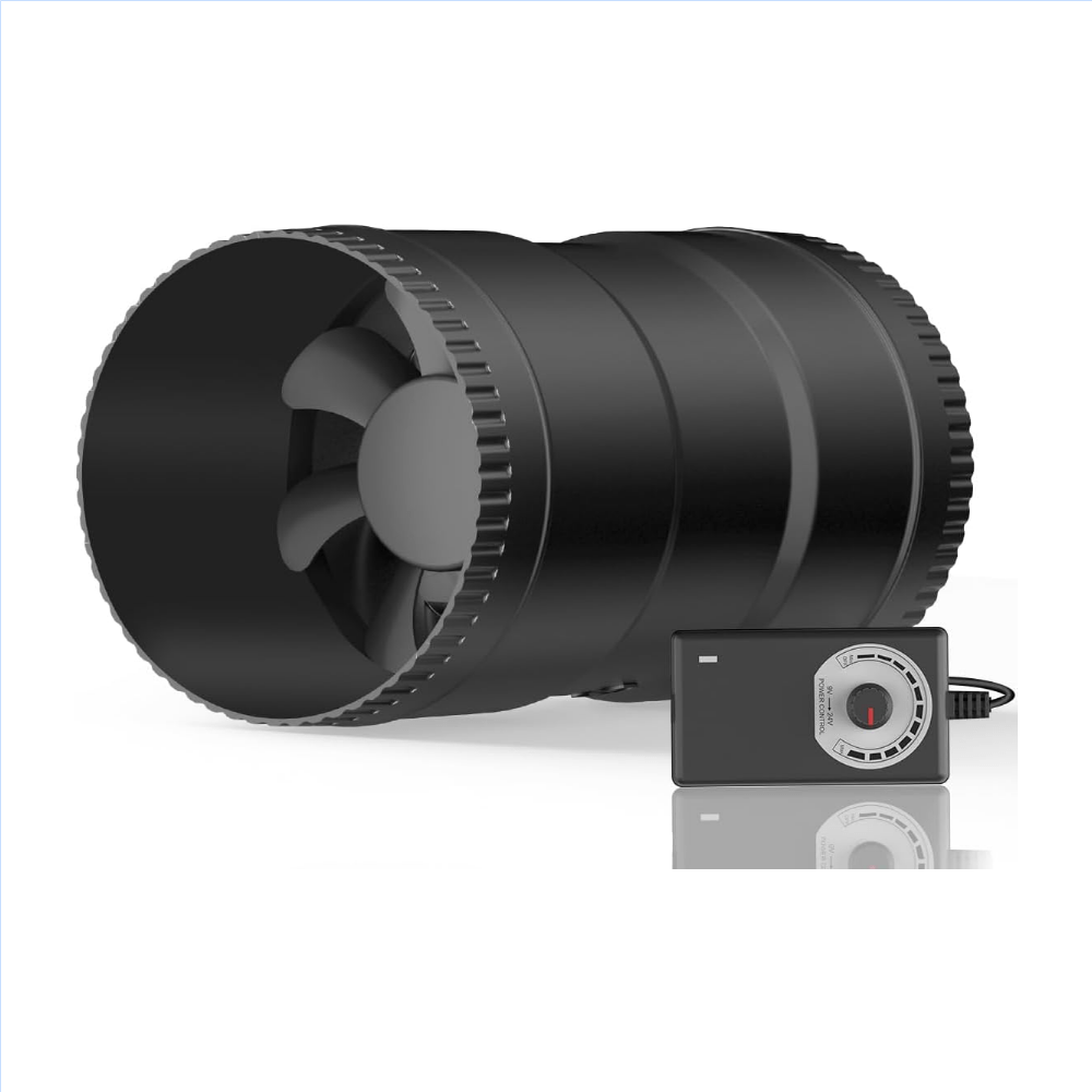 3 inch inline fan with stepless speed control, waterproof and quiet, perfect for ventilation in marine cabins, 3D printers, and more.