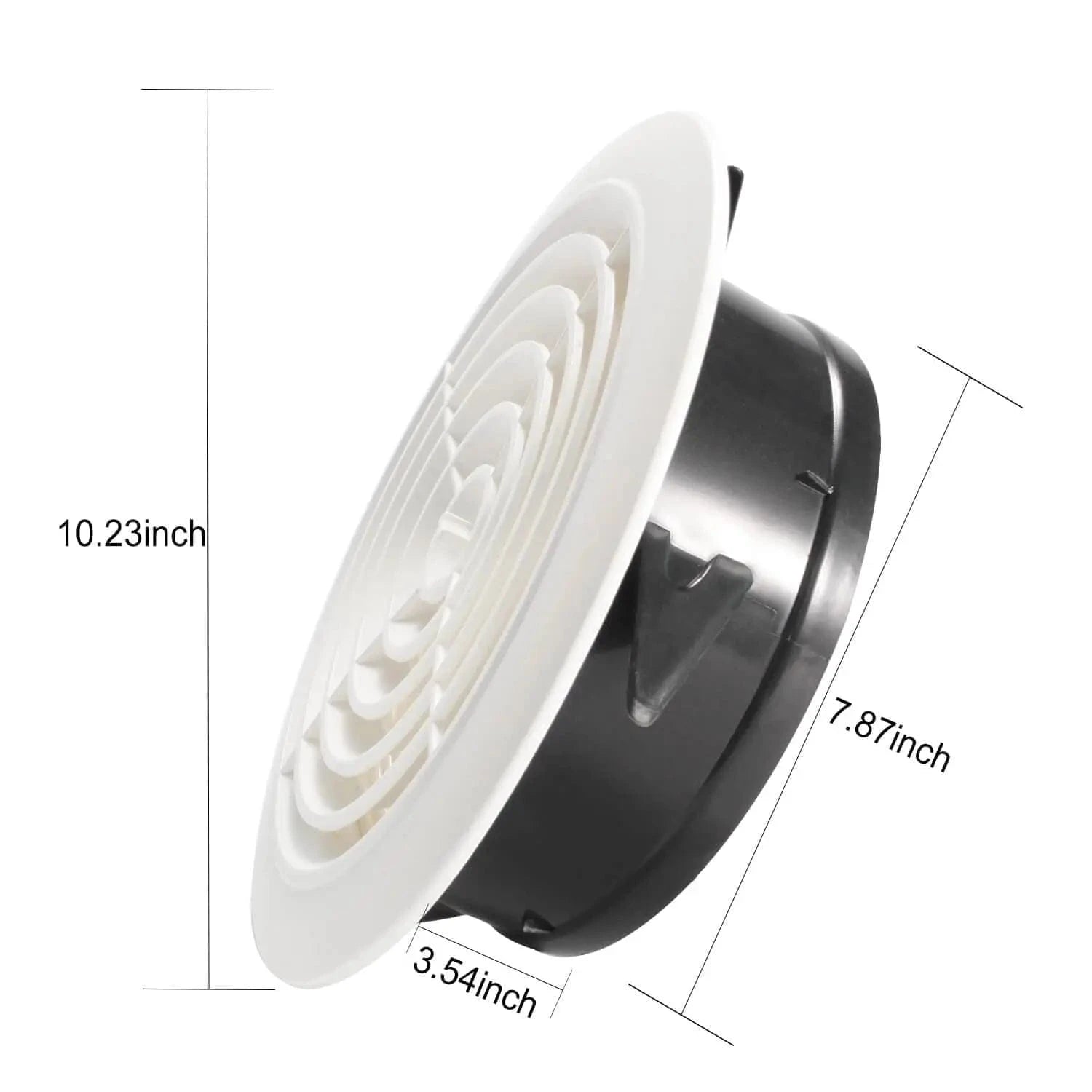 Dimension of 8 inch × 3.54 inch × 10.23 inch rotating air conditioner vent cover