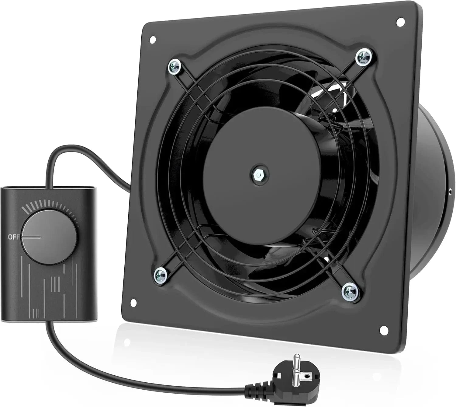 150mm Extractor Fan with Speed Controller in Black – Full Metal Build