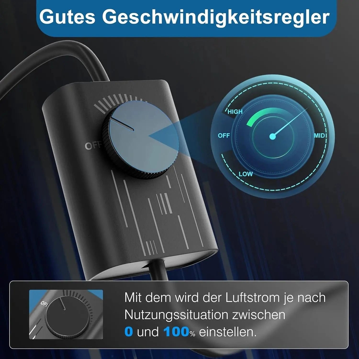Exhaust Fan Speed Controller – Adjustable Airflow from 0% to 100% for Customized Ventilation Performance