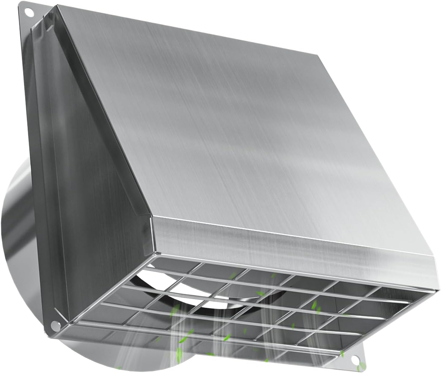 4-Inch Stainless Steel Dryer Vent Cover with Non-Return Flap and Removable Mesh