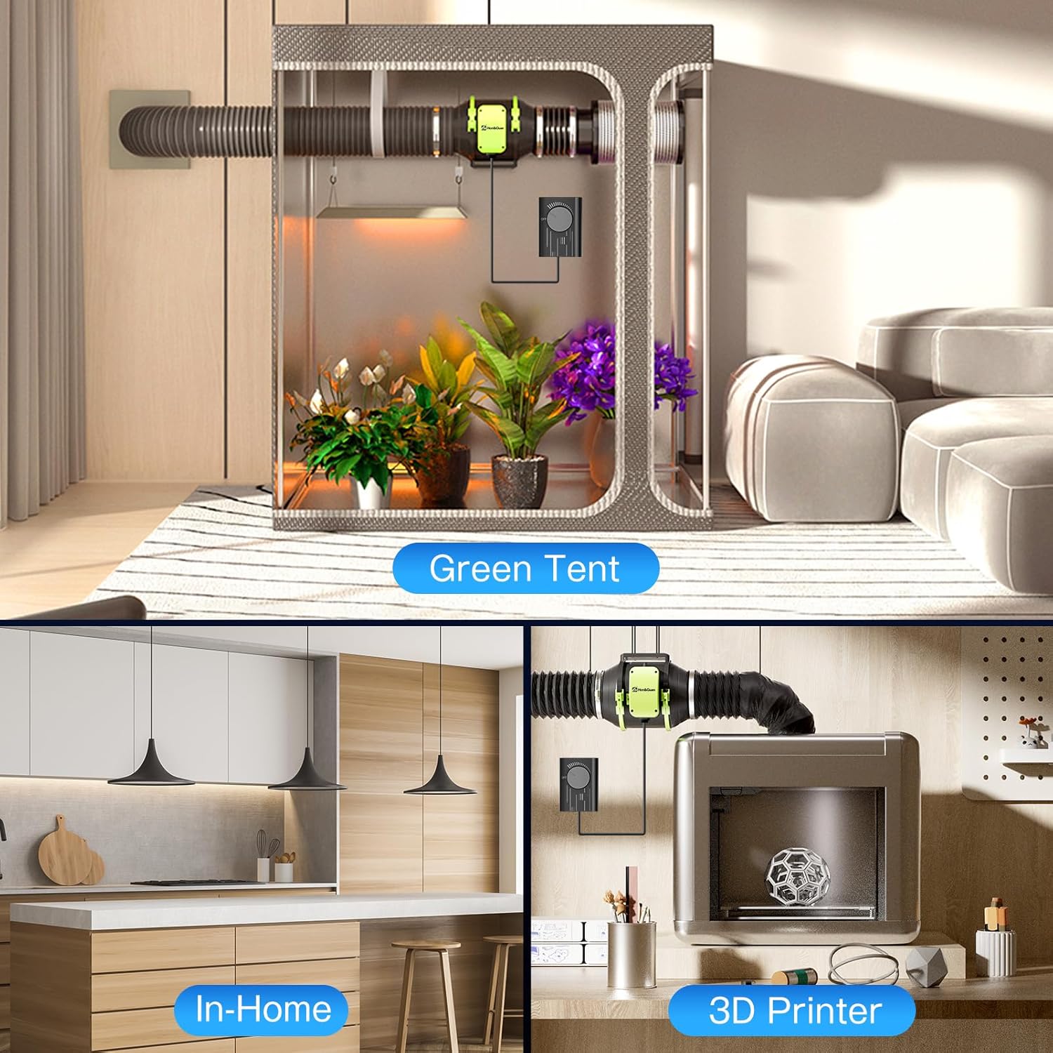 150 mm inline duct fan for grow tents, bathrooms, kitchens, and laser engraving ventilation systems – quiet, energy-efficient airflow solution.