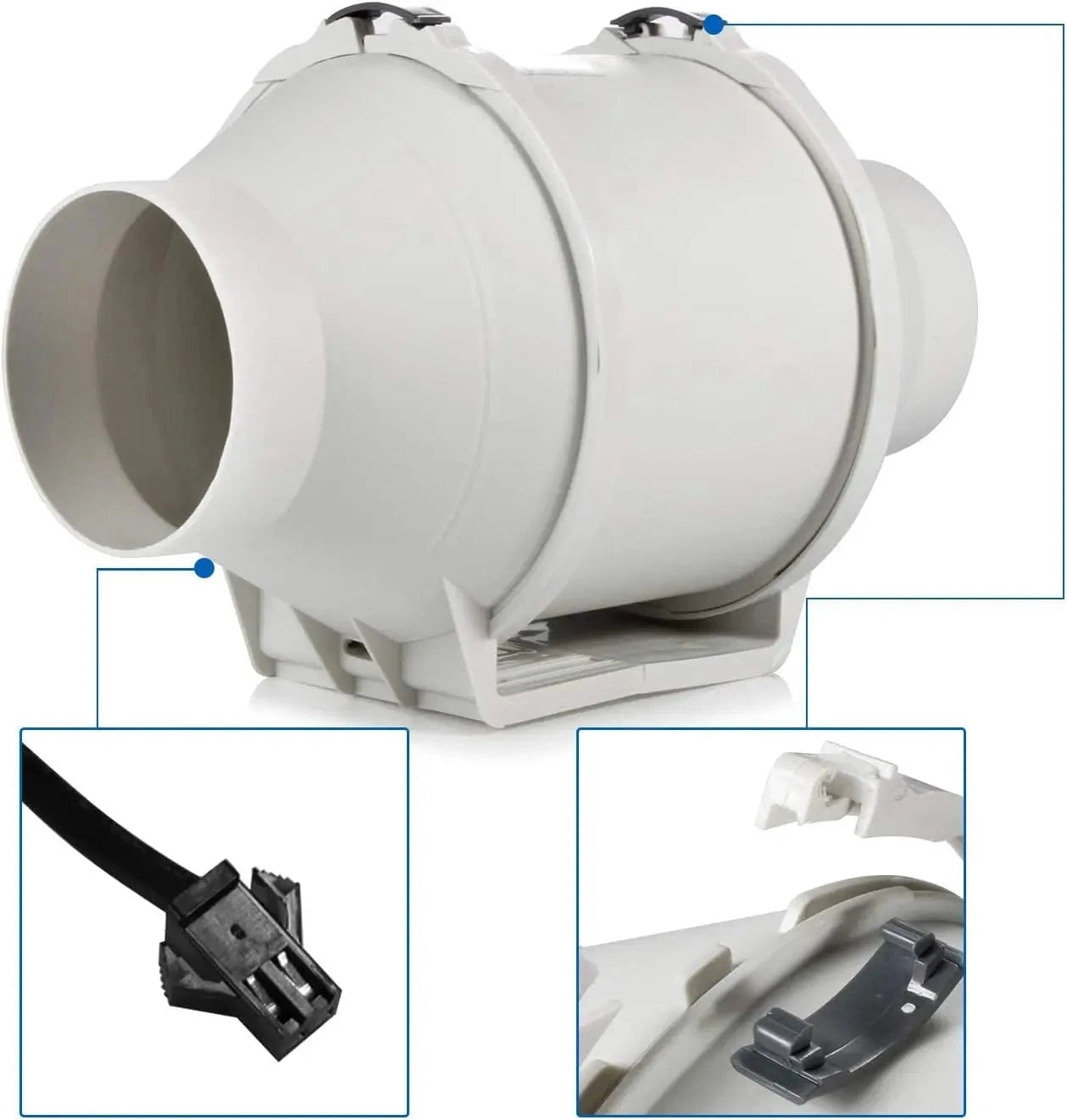 200 mm exhaust fan with secure clamp design for easy pipe installation and reliable ventilation performance