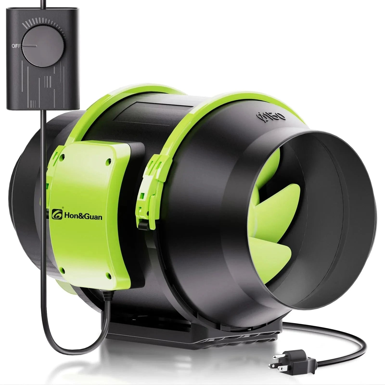 150 mm inline duct fan with variable speed controller for energy-efficient and quiet ventilation in grow tents and HVAC systems