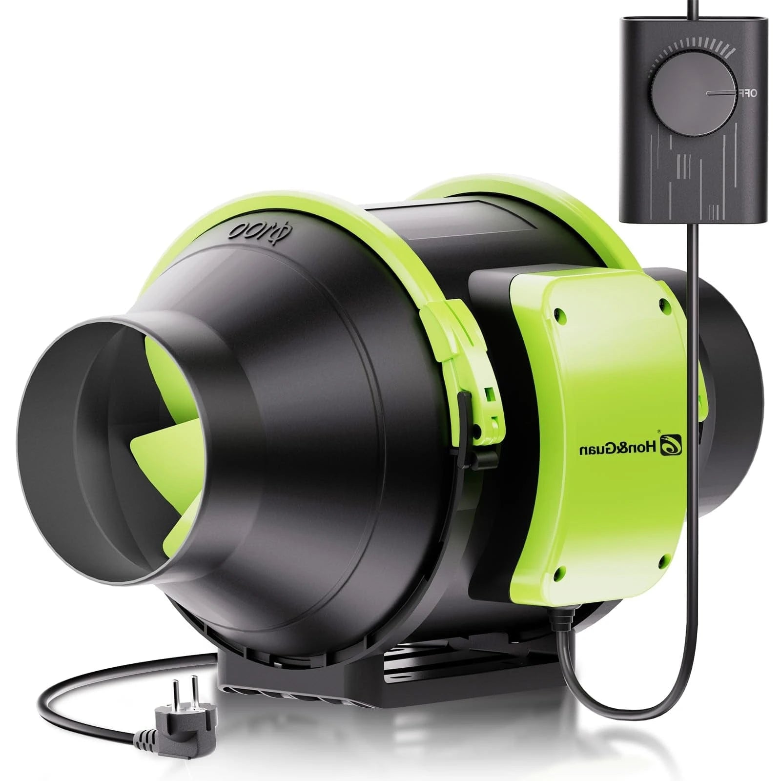 HONGUAN 100 mm Duct Fan with Variable Speed Controller for Quiet and Efficient Grow Tent Ventilation