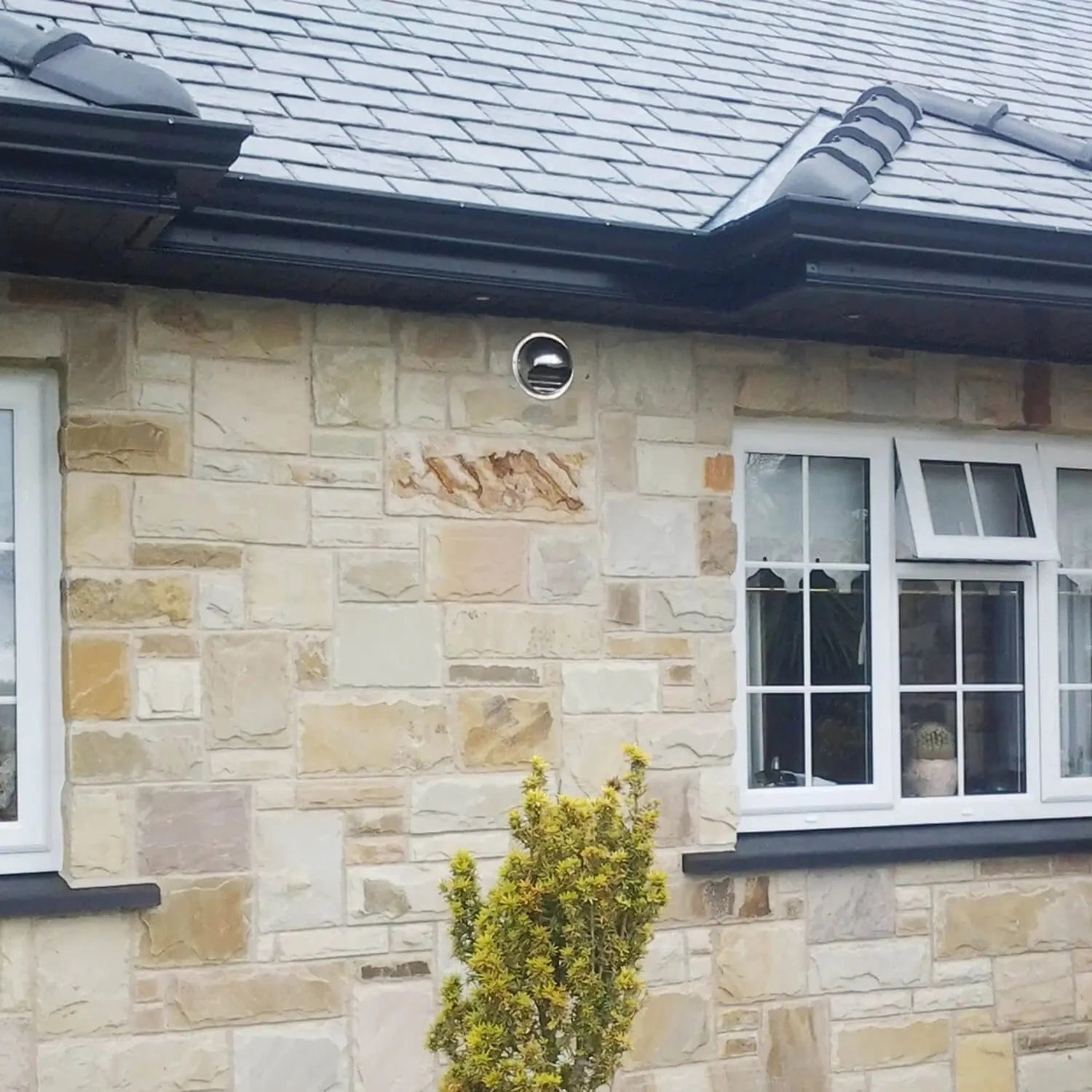 201 Stainless Steel Air Vent Cap Installed on Exterior Wall – Durable Weatherproof Vent Cover for Home Ventilation Systems