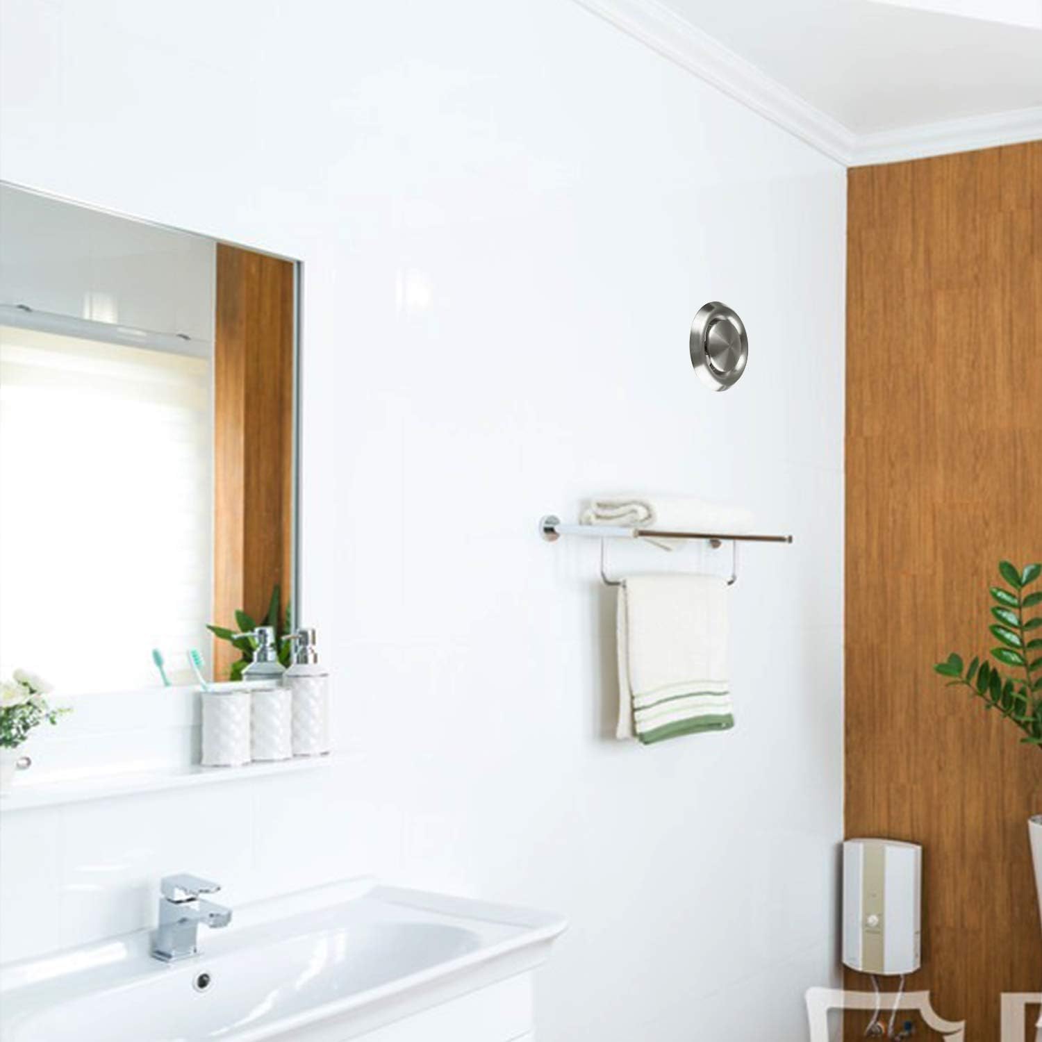 6 Inch Air Vent Cover Installed in Bathroom – High-Quality 304 Stainless Steel for Efficient Ventilation and Fresh Air Circulation