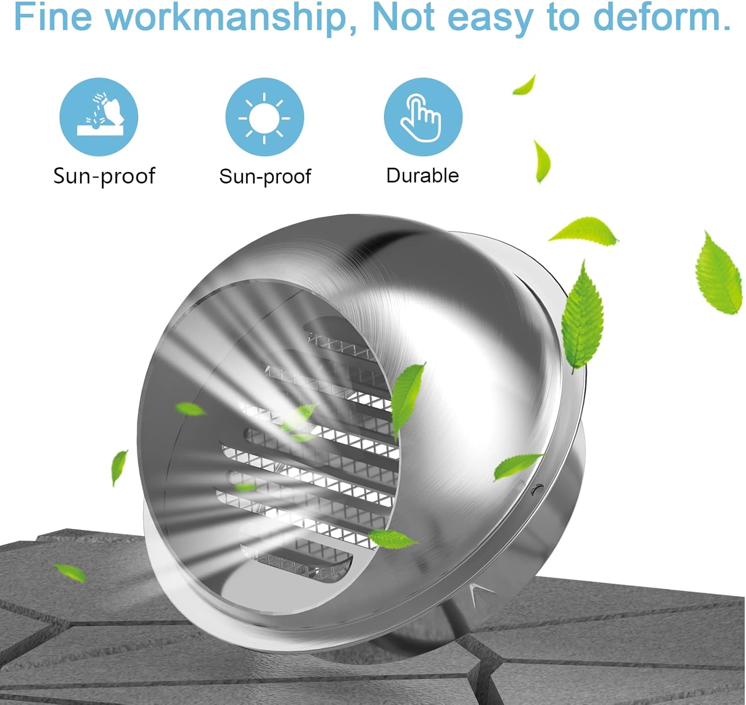 Precision-engineered stainless steel vent cover with anti-deformation design for long-lasting HVAC performance.