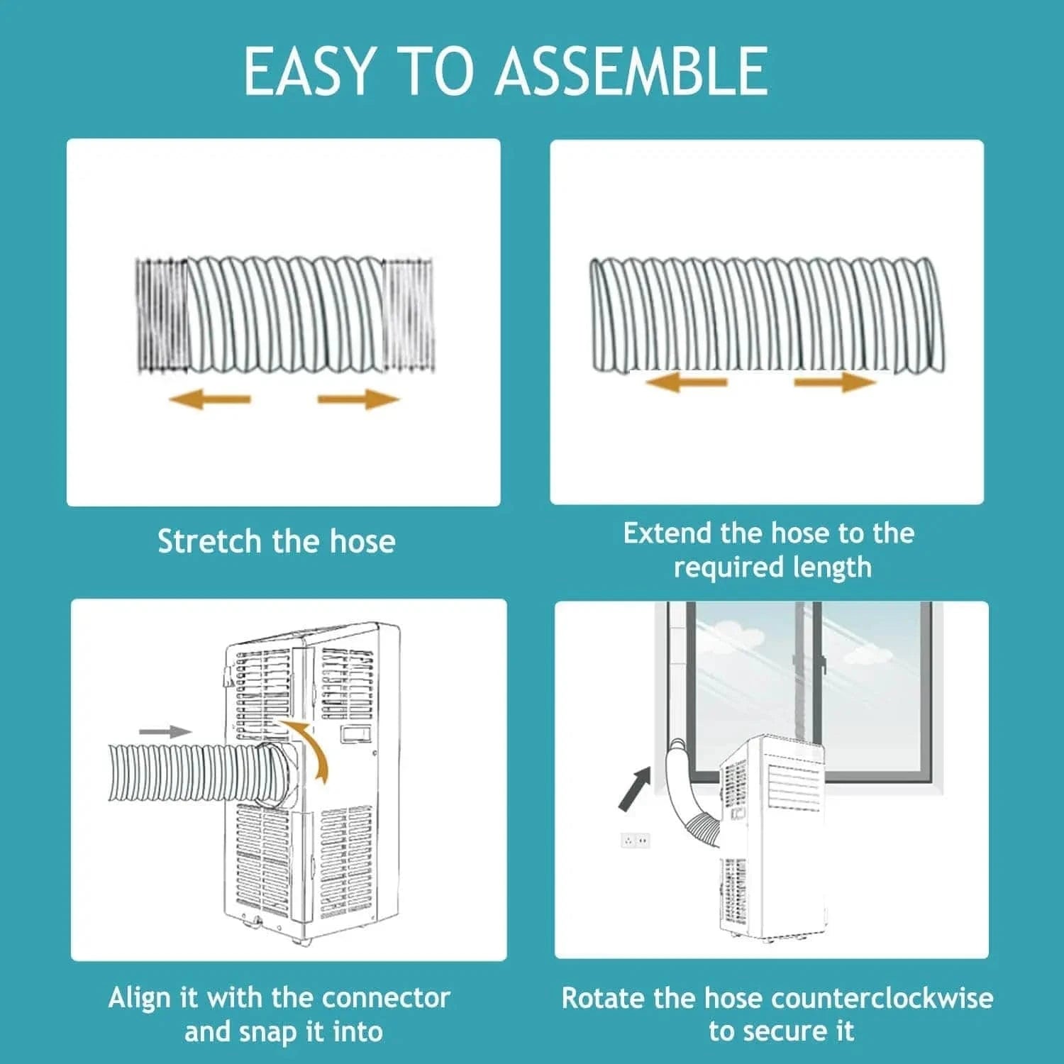 User installing flexible dryer exhaust hose – secure CCW threaded connection behind dryer.