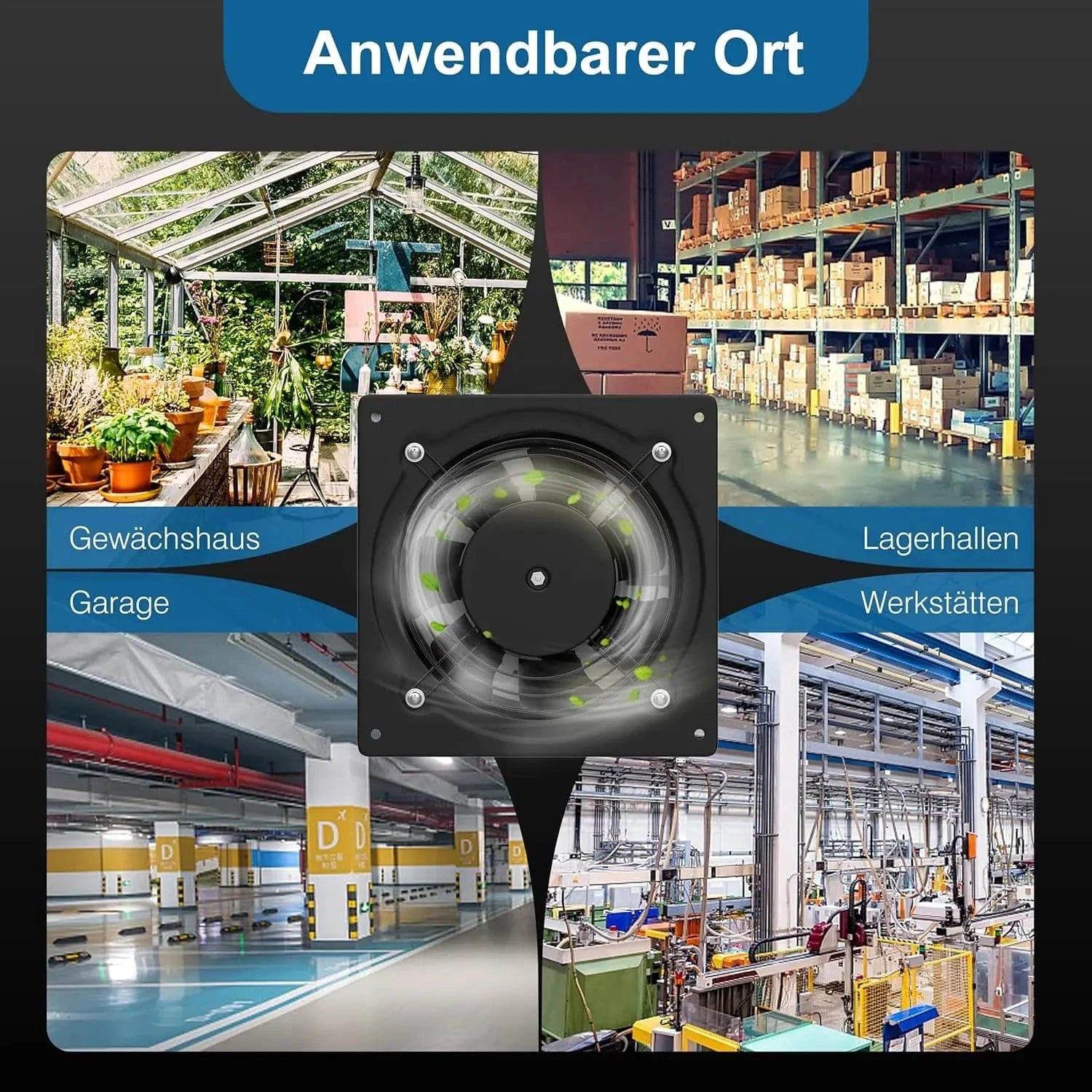 Exhaust Fan for Multiple Applications – Ideal for Garage, Kitchen, Workshop, and Industrial Ventilation Installations