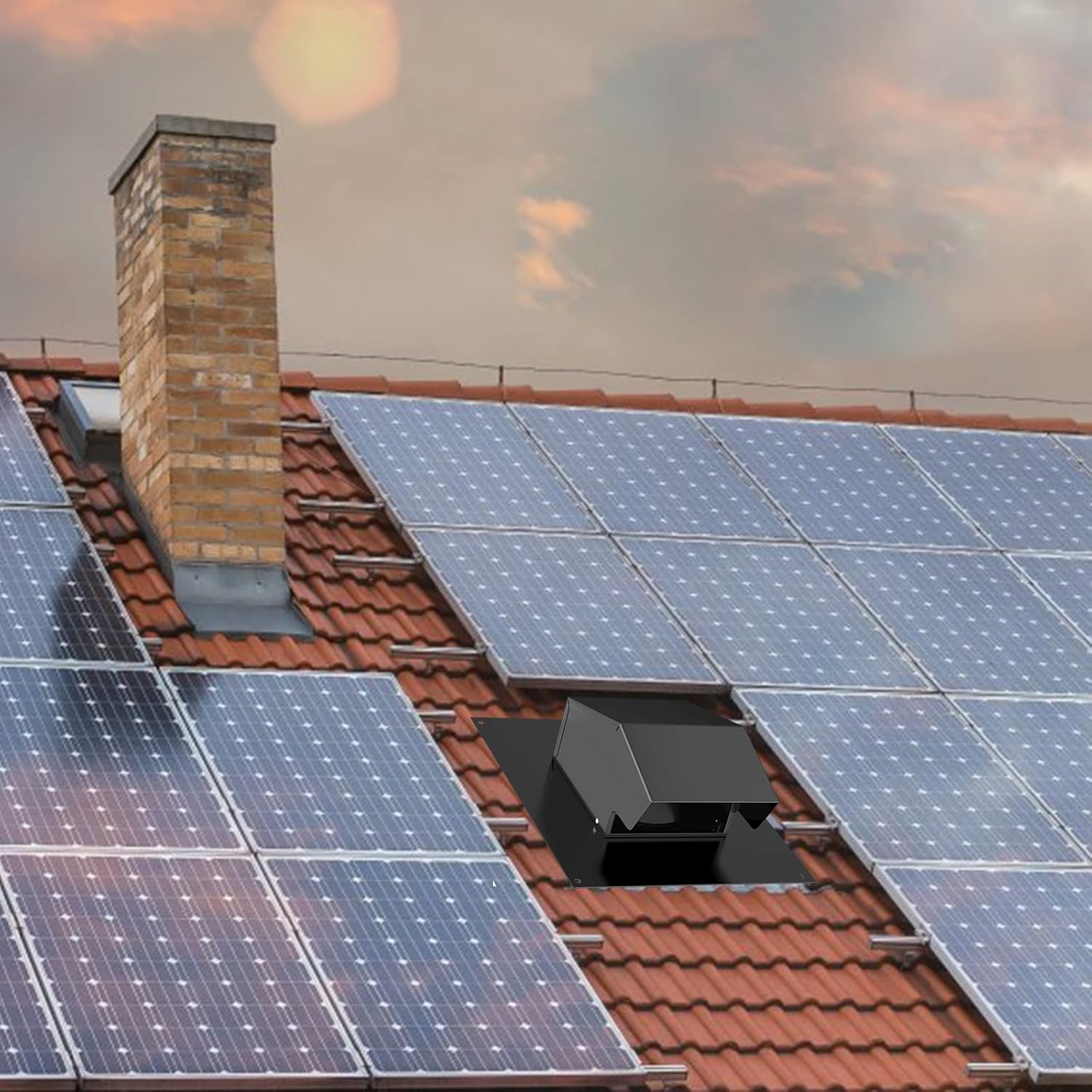 8 inch roof vent installed on residential rooftop for effective home ventilation system.
