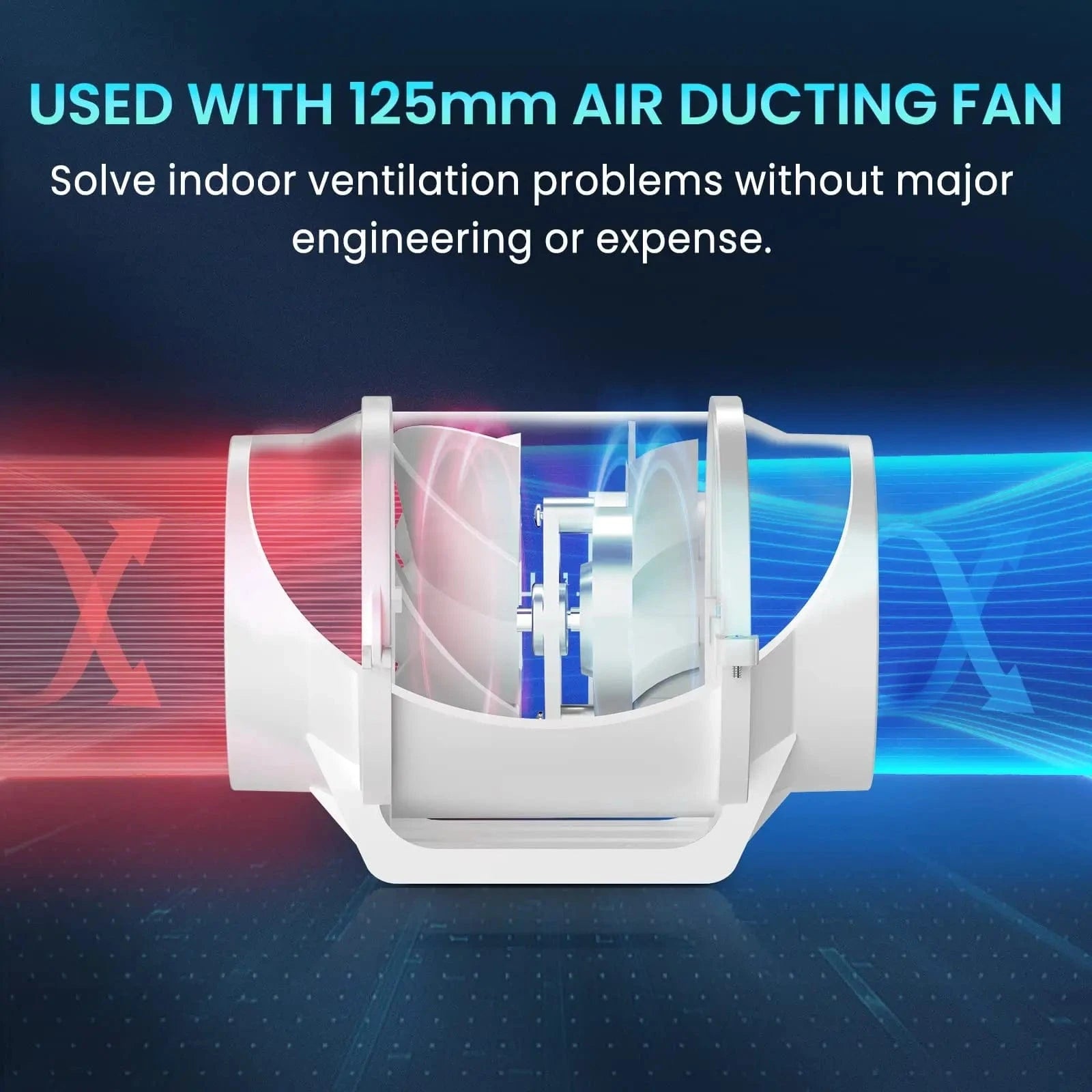 Inline duct fan motor for TurboFlow Snap 5 – quiet, energy-efficient ventilation solution for 125mm ducts