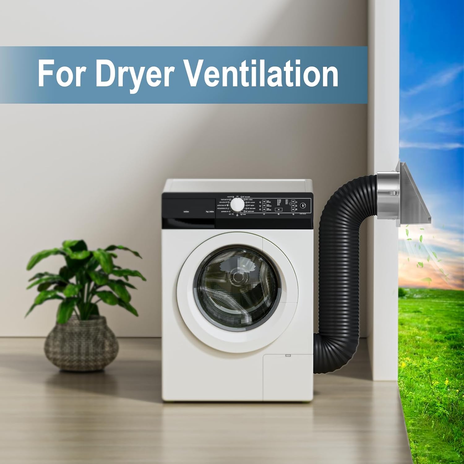 Noise-Reducing Rubber Cushion on Dryer Vent Cover