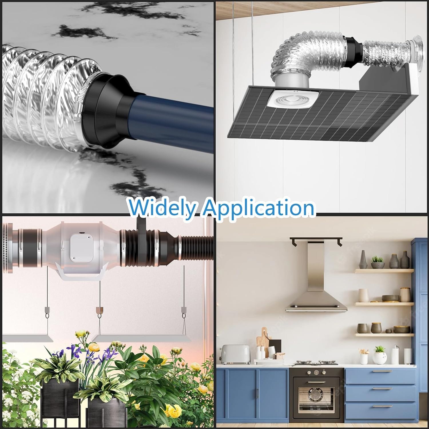 HONGUAN 6 to 4 Inch duct reducer can be used in many places such as vent hose connection, grow tent, kitchen, roof ventilation, etc.