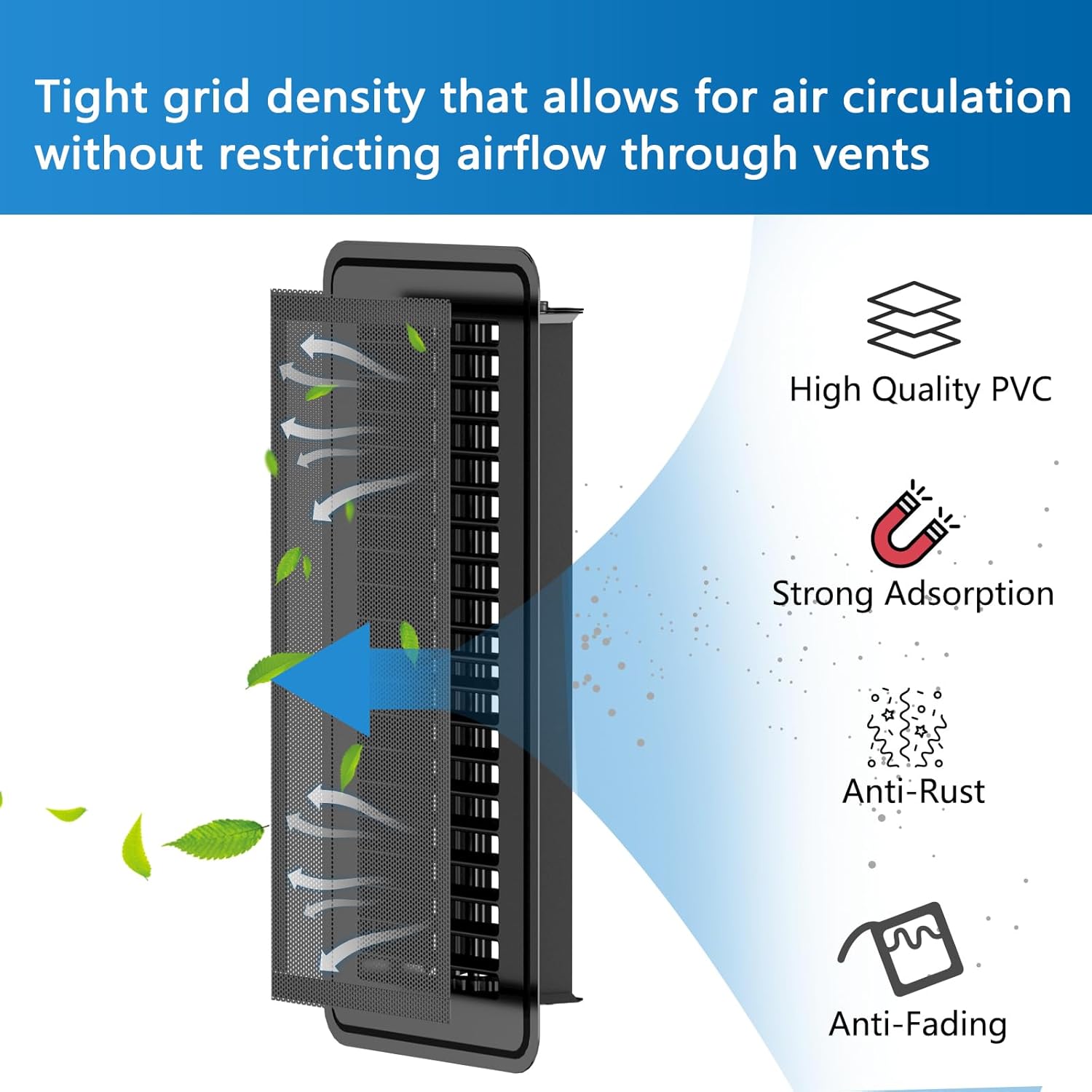 Hon&Guan Floor Register 4x12 Inch with Tight Grid Density That Allows for Air Circulation Without Restricting Airflow Through Vents