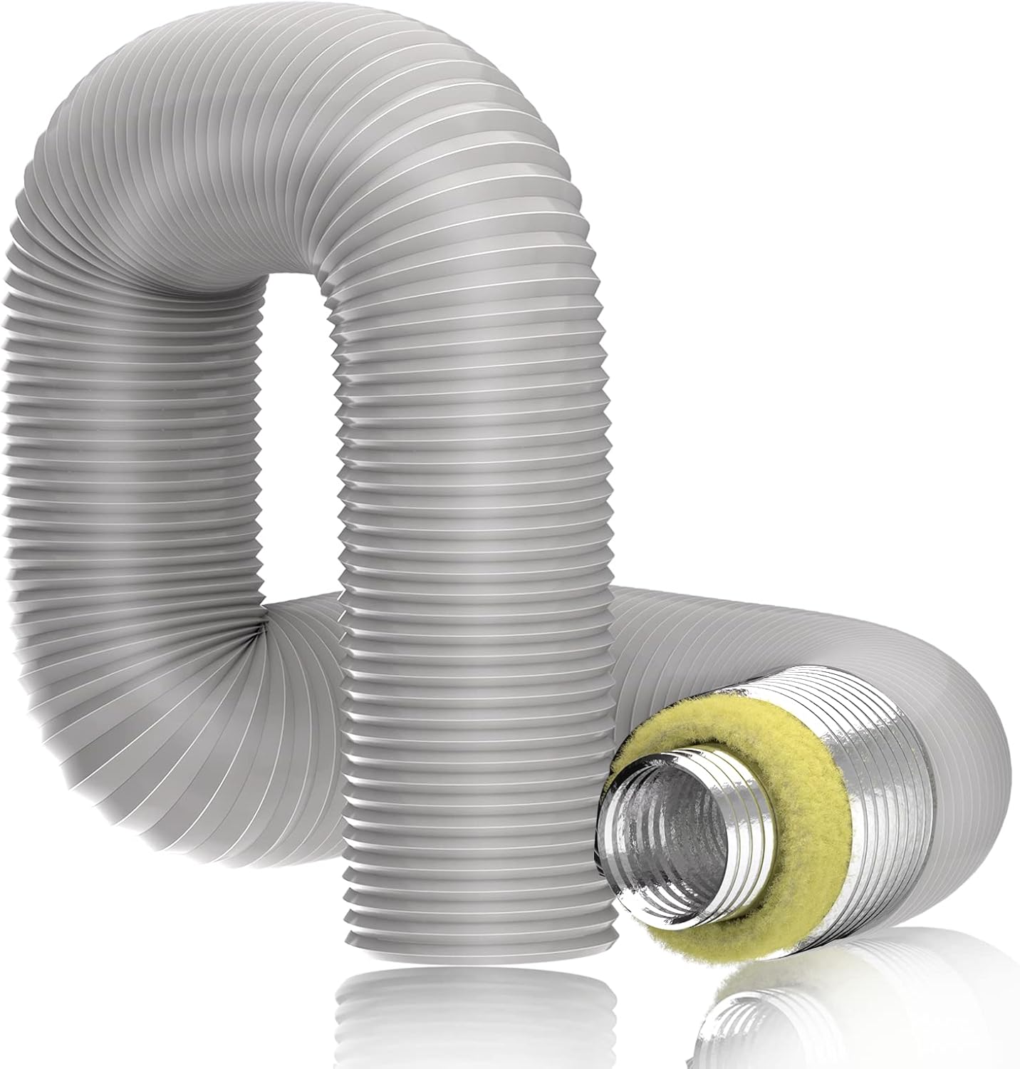 4 Inch Insulated Flexible Air Duct – Noise Reducing HVAC Ducting Hose for Ventilation, AC, and Grow Tent Systems