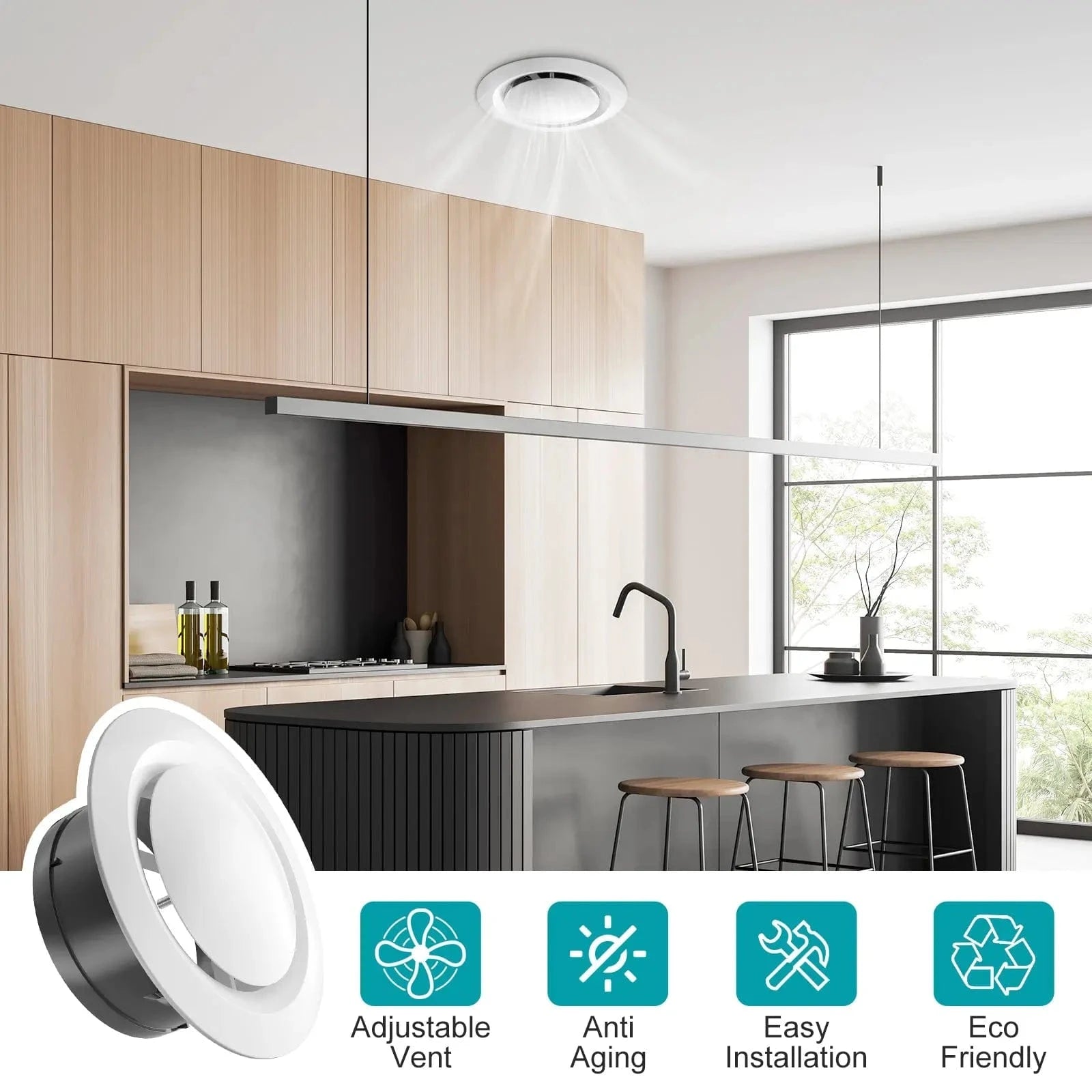 Air Vent Cover Installed in Bathroom, Kitchen, and Attic for Efficient Ventilation