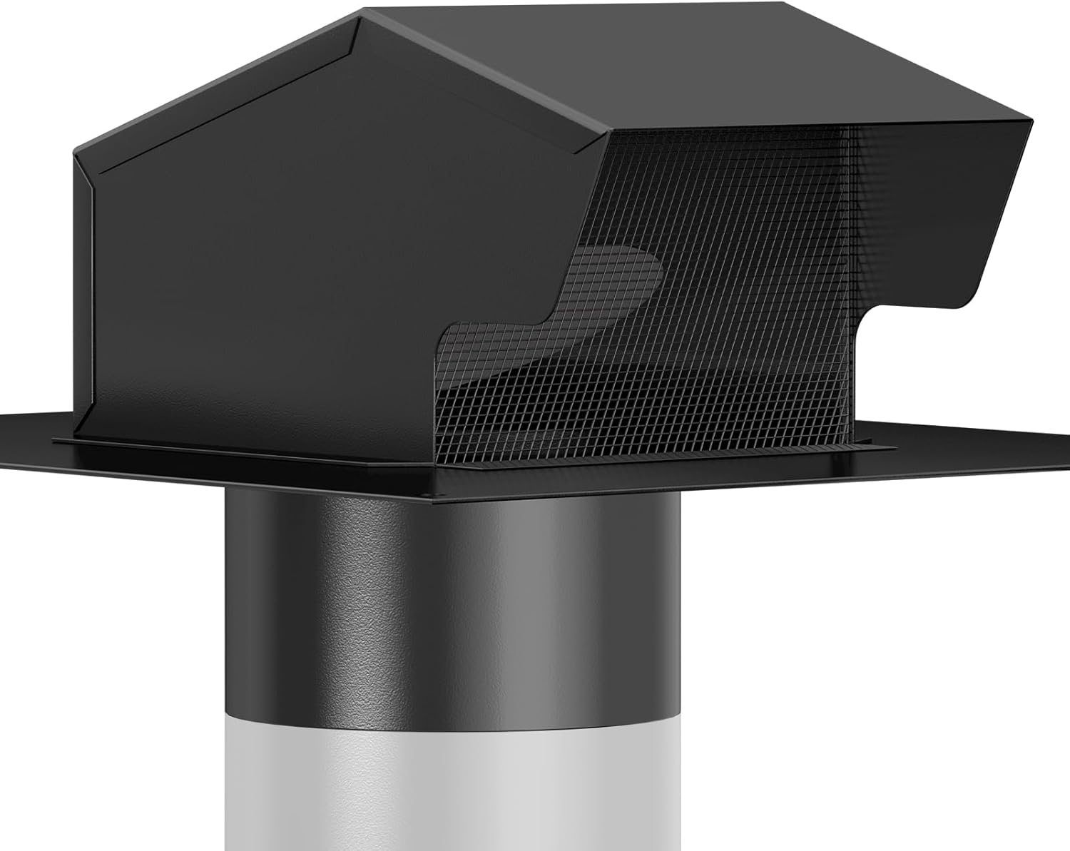 HONGUAN 6-inch roof vent cap in black, made of galvanized steel with a backdraft damper for enhanced airflow and effective ventilation.