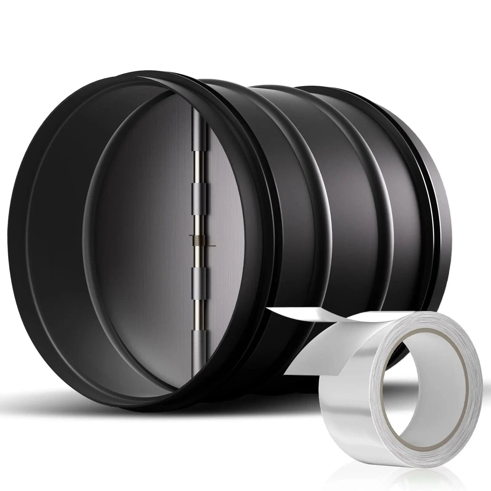 6 Inch Backdraft Damper for Range Hoods and Grow Tents with Aluminum Foil Tape – Anti-Reverse Airflow HVAC Vent Valve