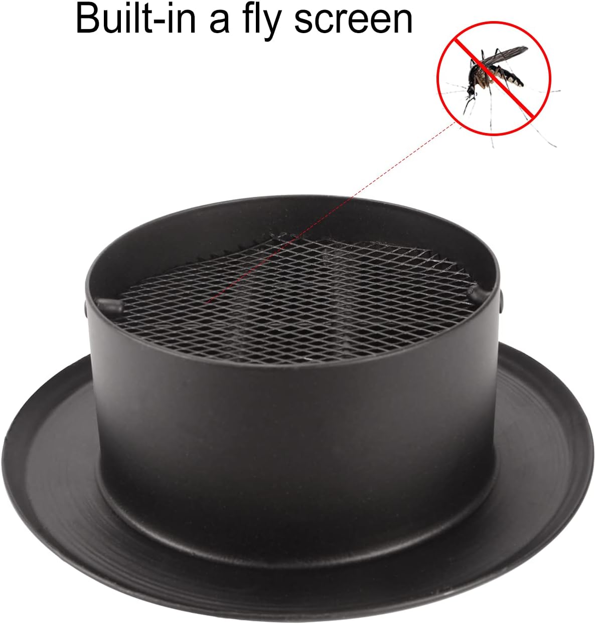 HONGUAN 6-inch soffit vent with built-in fly screen mesh, designed to block insects and debris while ensuring efficient airflow.