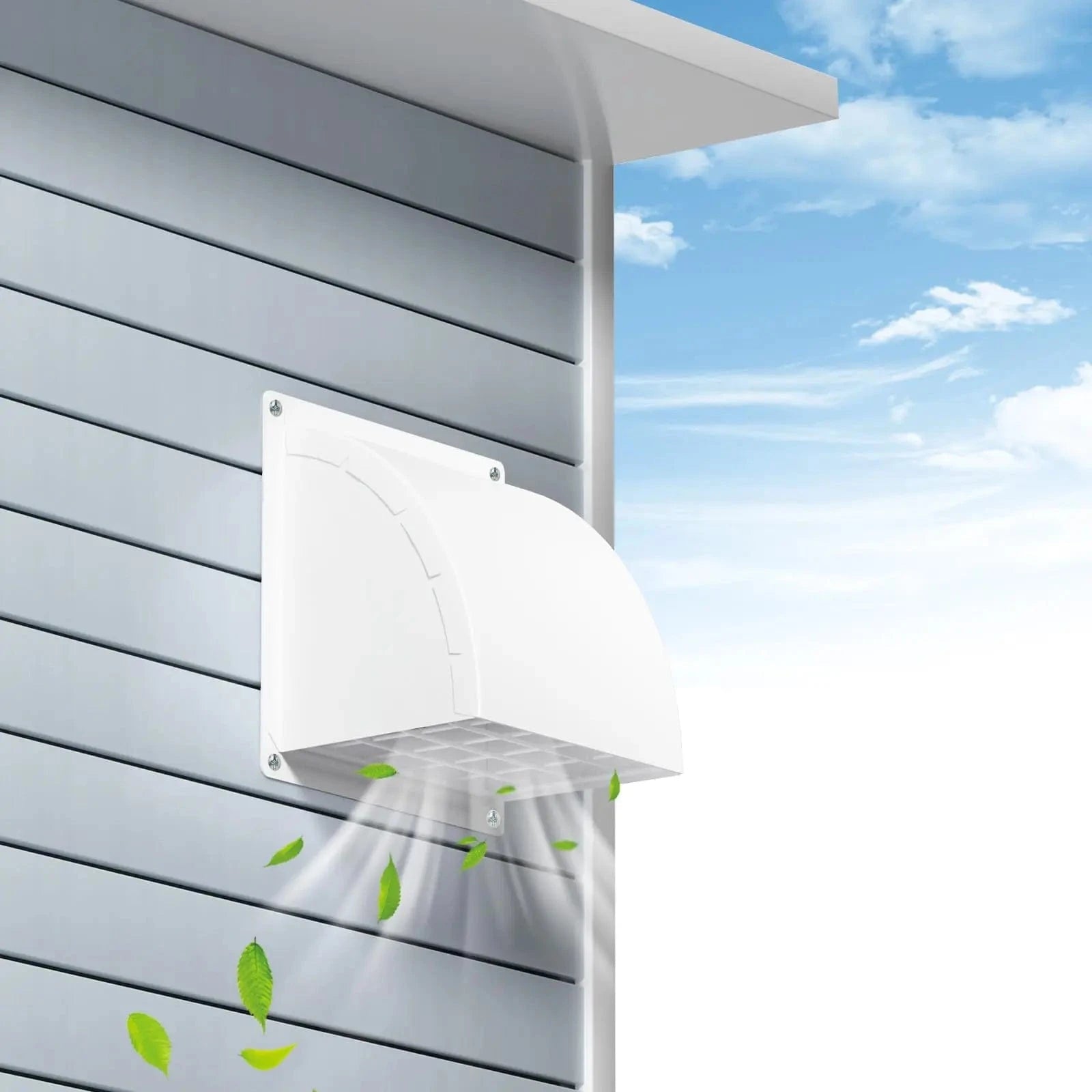 HONGUAN 4-inch metal dryer vent cover with removable screen and non-return flap for outdoor wall exhaust systems.