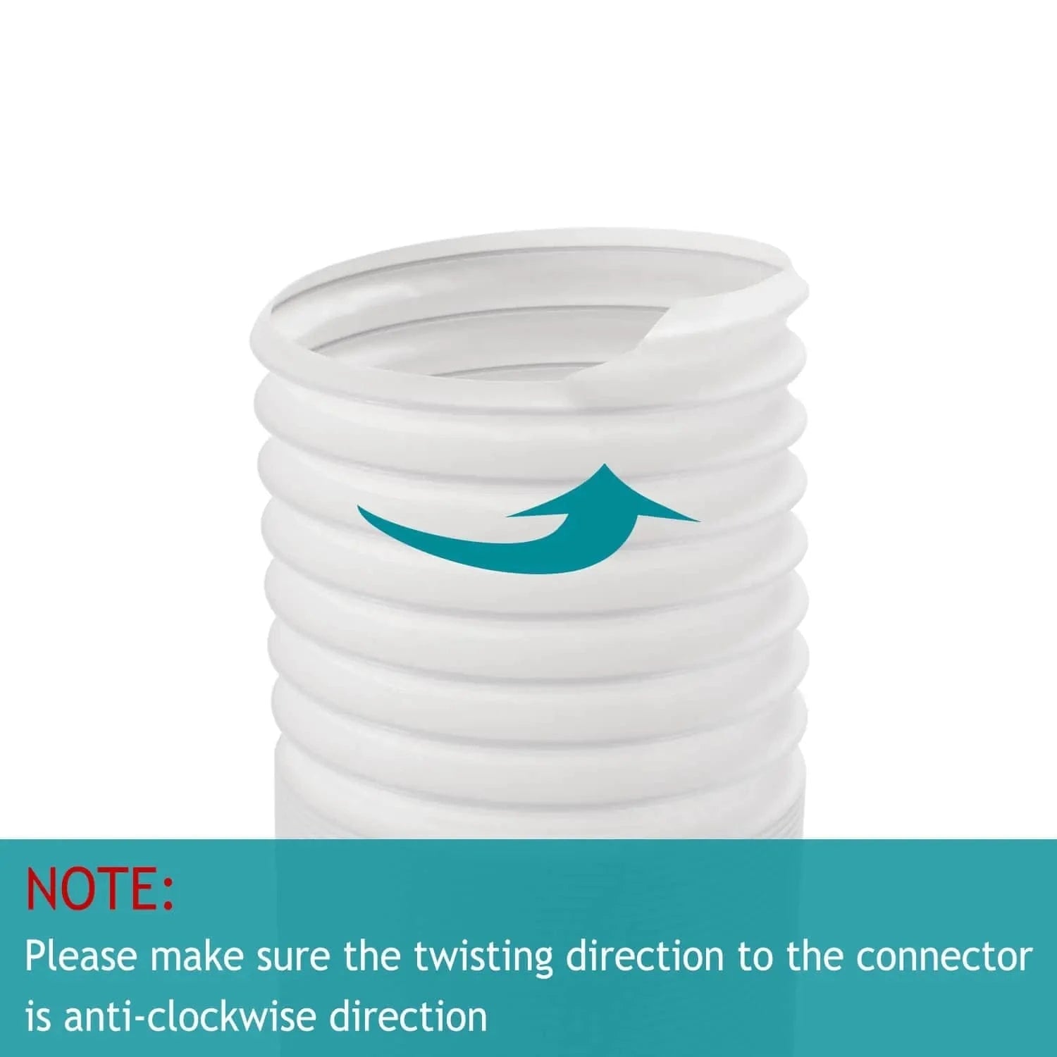 4 Inch x 5 FT dryer exhaust hose with anti‑clockwise threaded connector, flexible PP material