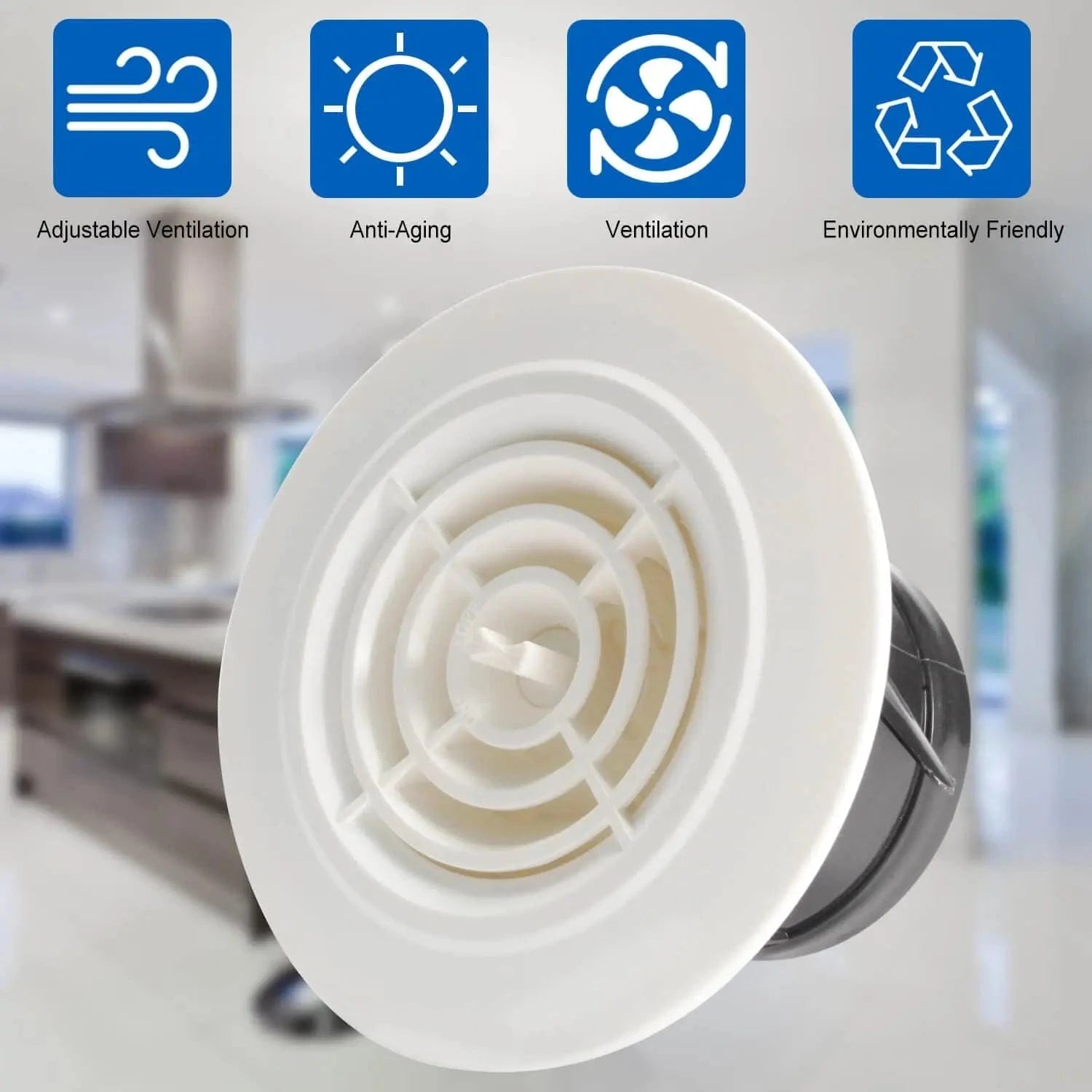 Vent Cover with Adjustable Airflow, Anti-Aging ABS Material, and Eco-Friendly Design for Effective Home Ventilation